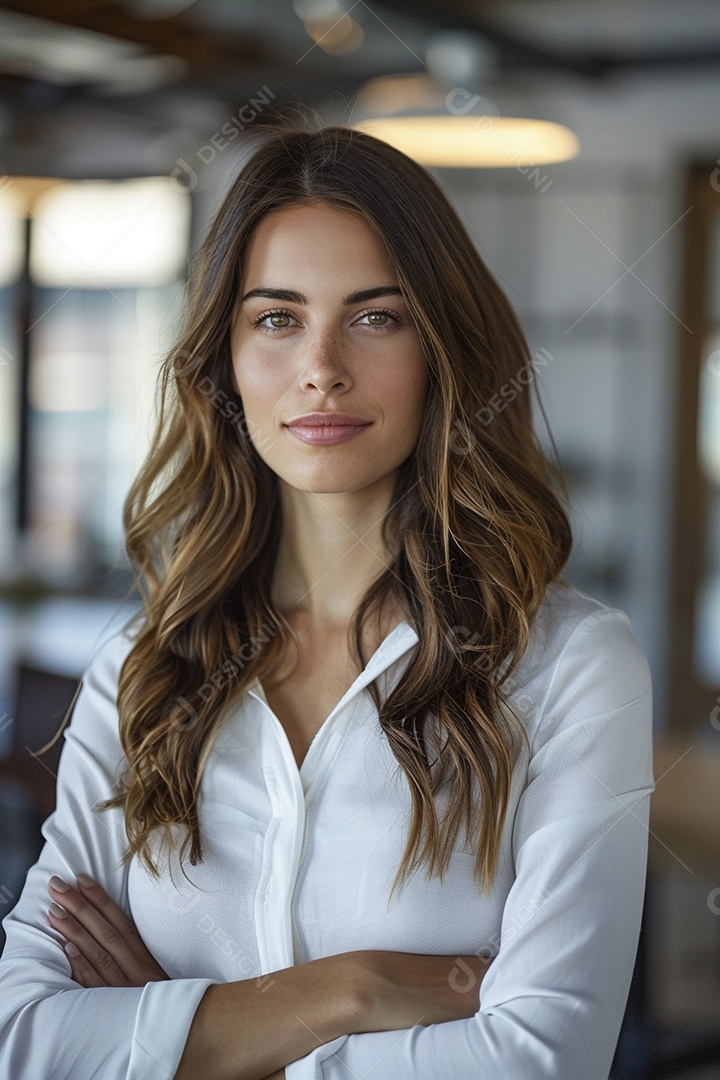Mulher profissional confiante em escritório moderno