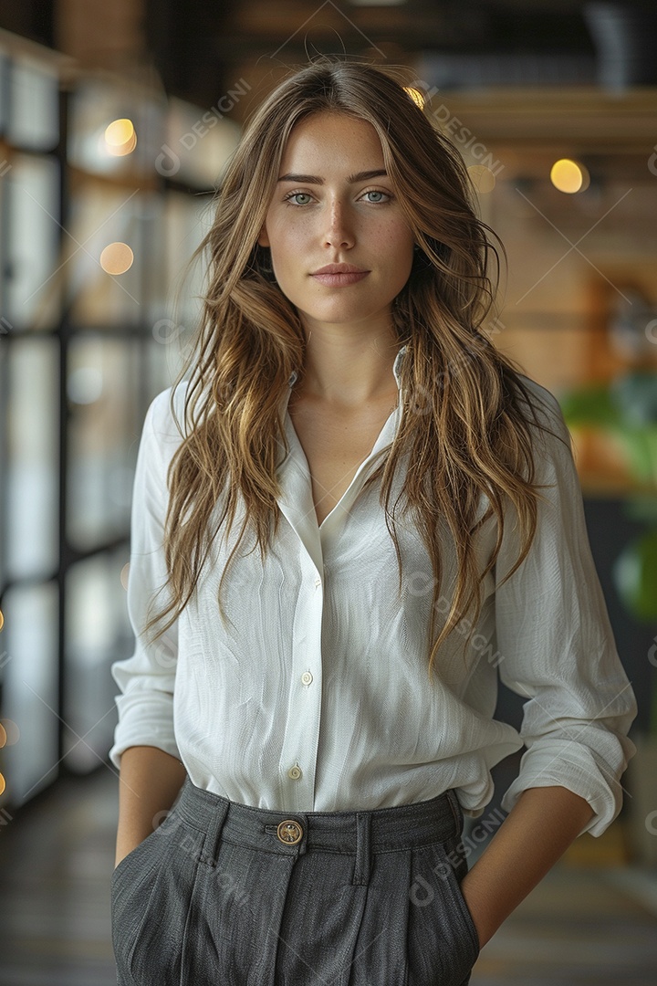 Mulher profissional confiante em escritório moderno