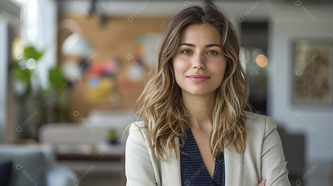 Mulher profissional confiante em escritório moderno