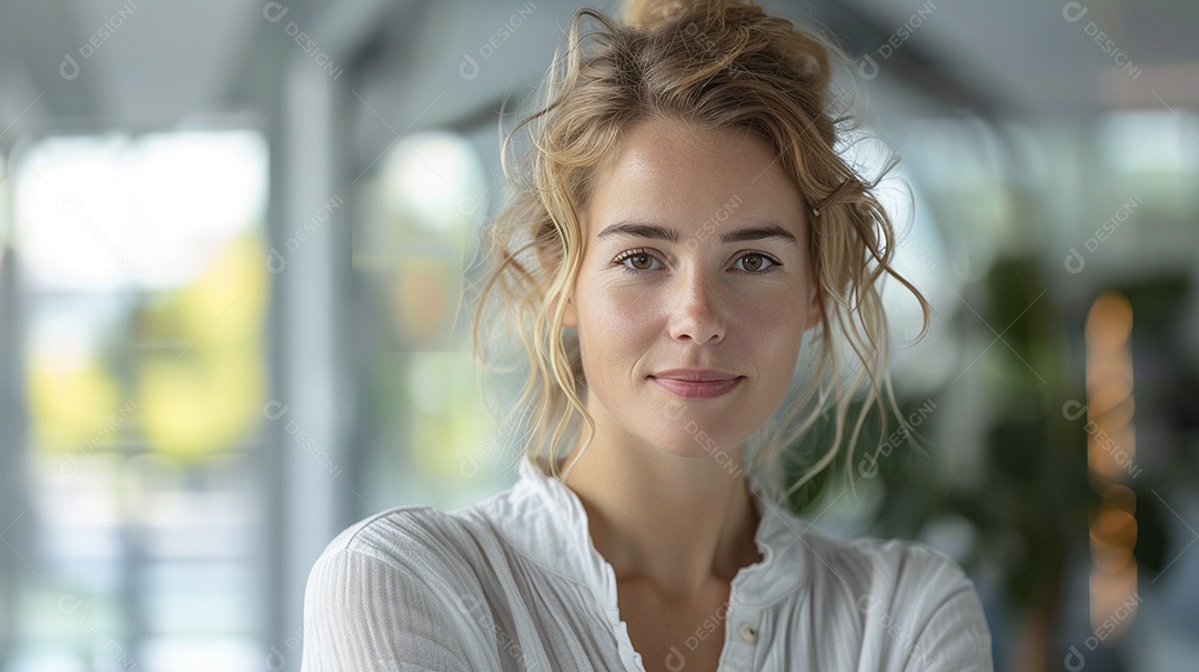 Mulher profissional confiante em escritório moderno