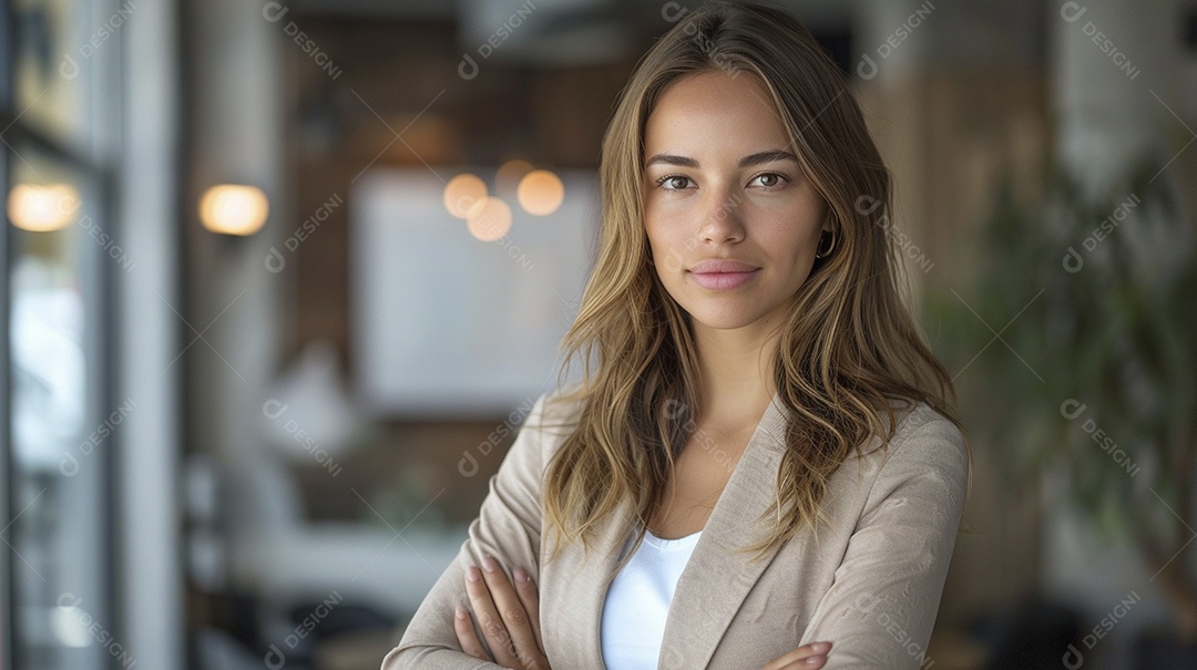 Mulher profissional confiante em escritório moderno