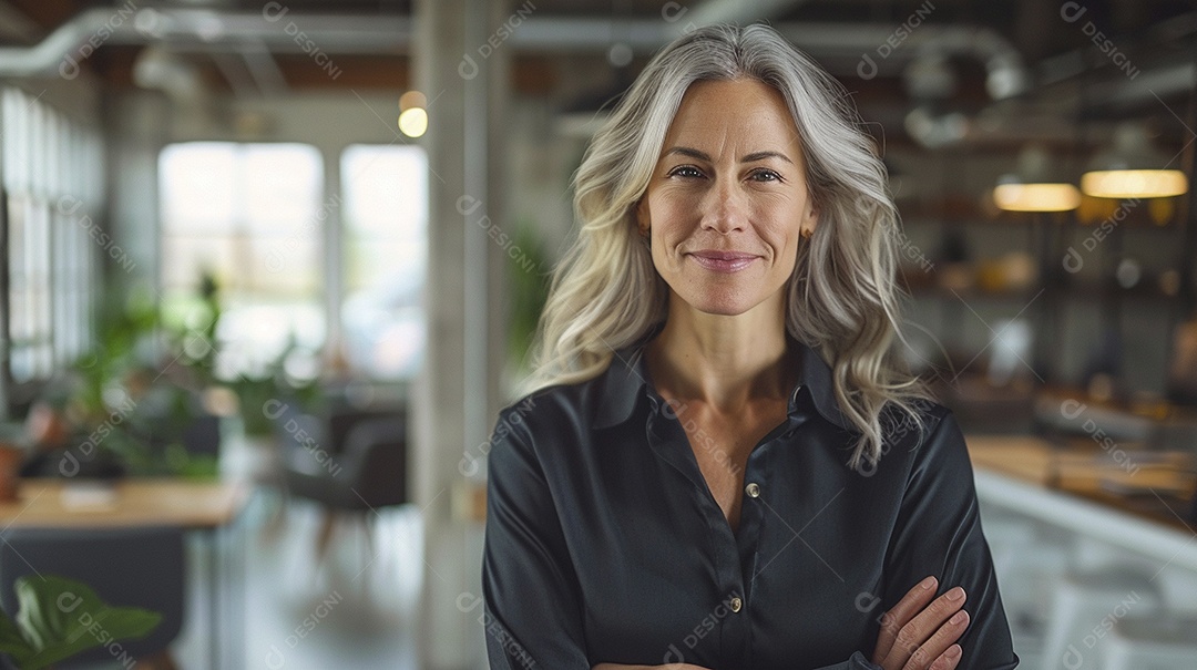 Mulher profissional confiante em escritório moderno