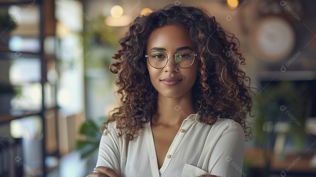 Mulher profissional confiante em escritório moderno