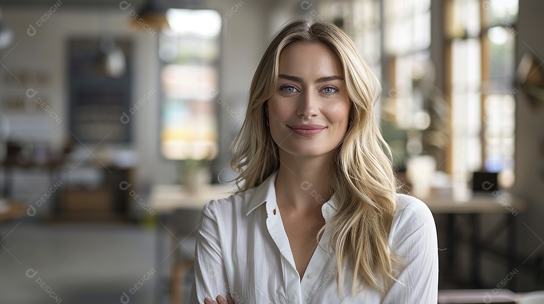 Mulher profissional confiante em escritório moderno
