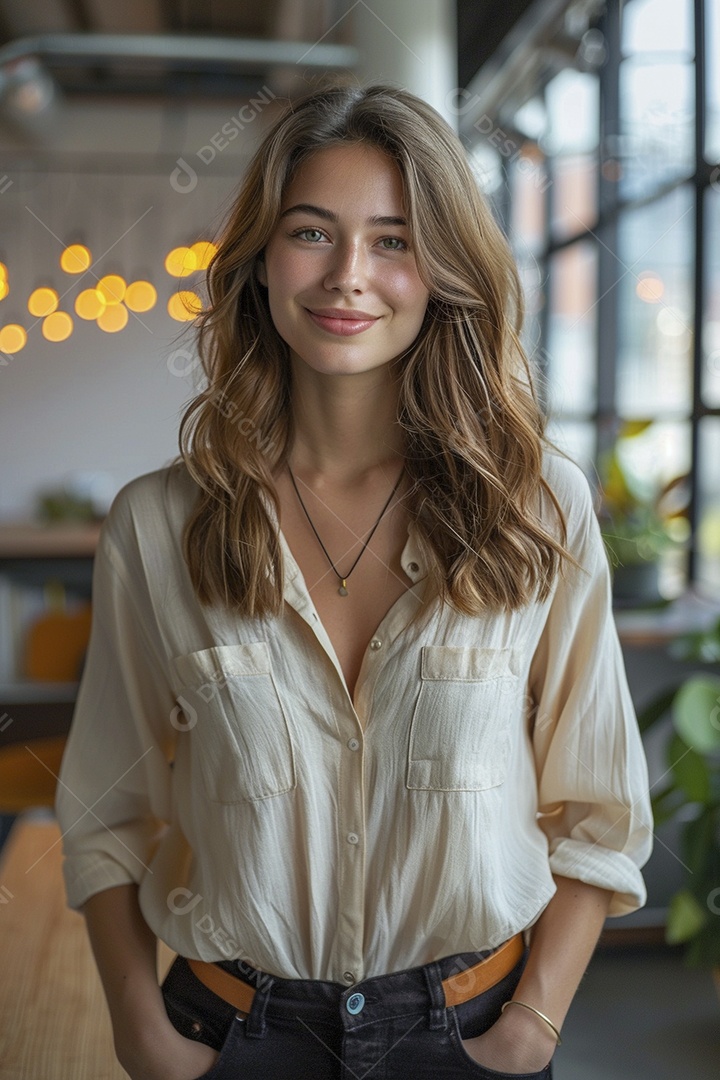 Mulher profissional confiante em escritório moderno