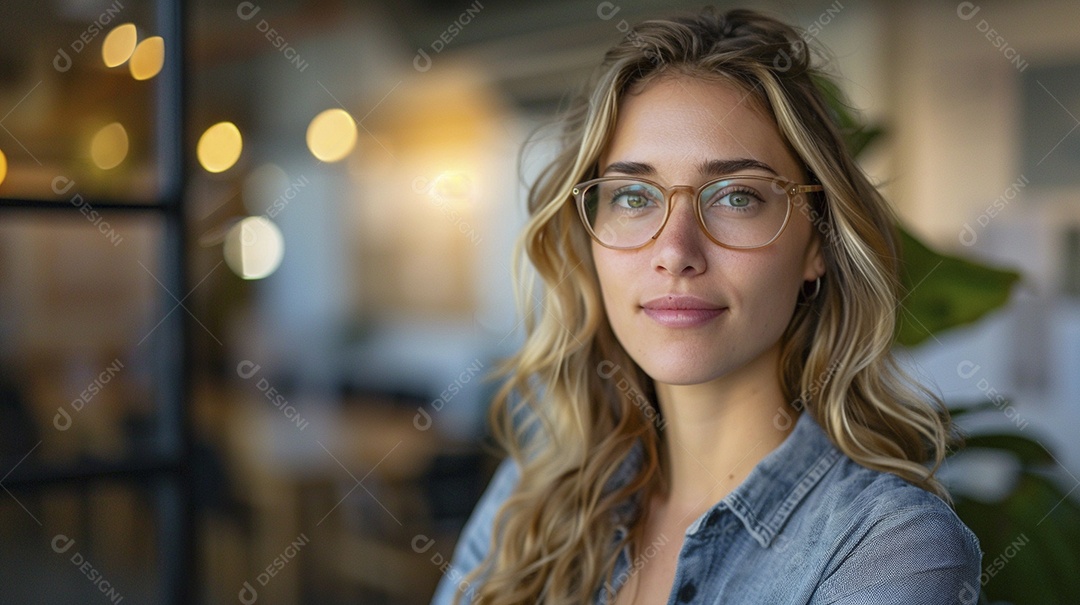 Mulher profissional confiante em escritório moderno