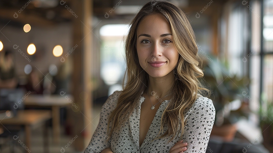 Mulher profissional confiante em escritório moderno