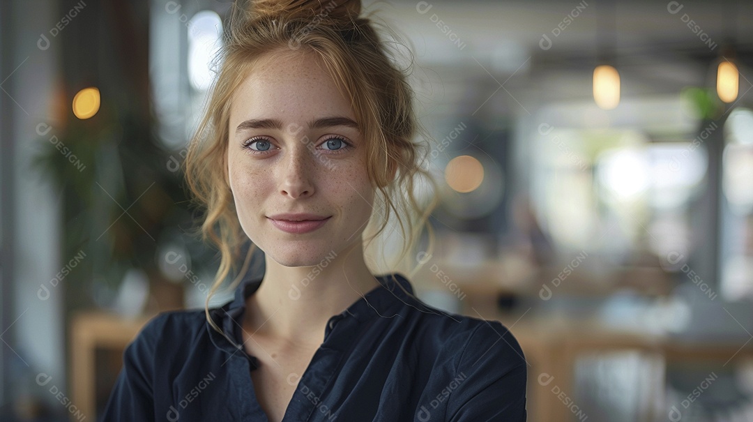 Mulher profissional confiante em escritório moderno