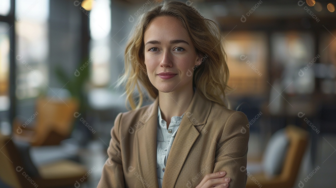 Mulher profissional confiante em escritório moderno