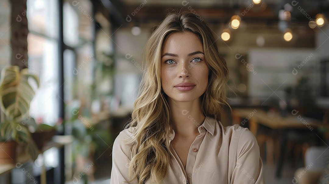 Mulher profissional confiante em escritório moderno