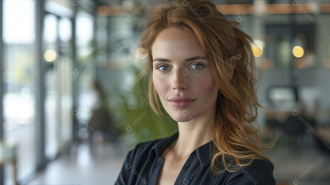 Mulher profissional confiante em escritório moderno