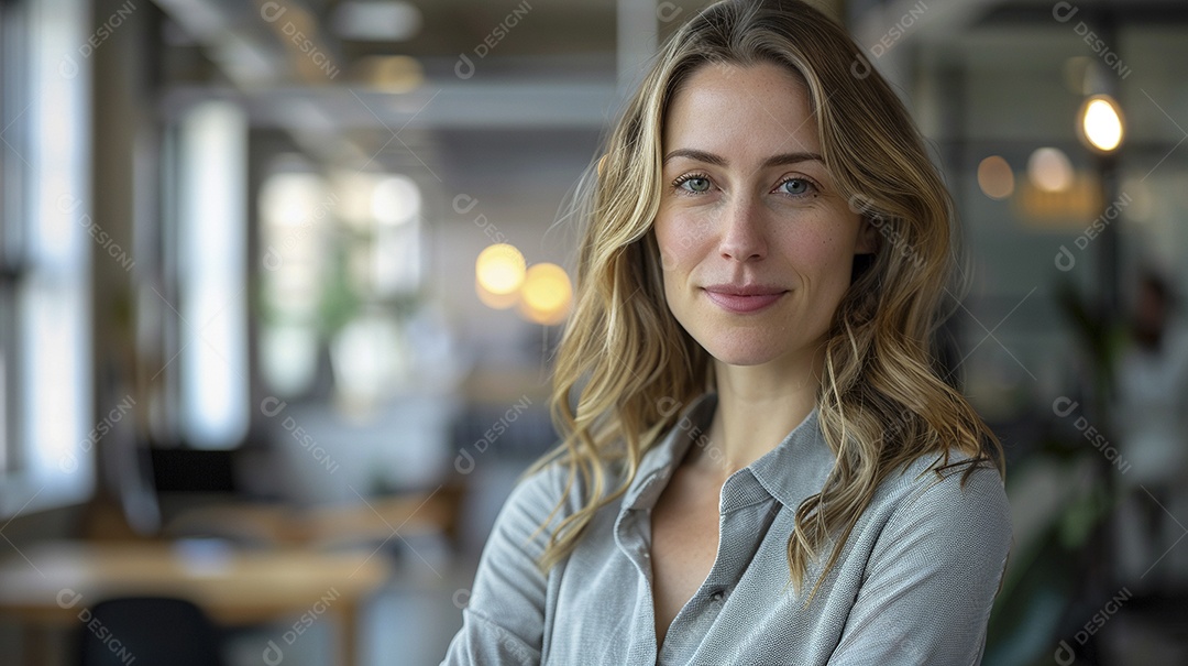 Mulher profissional confiante em escritório moderno