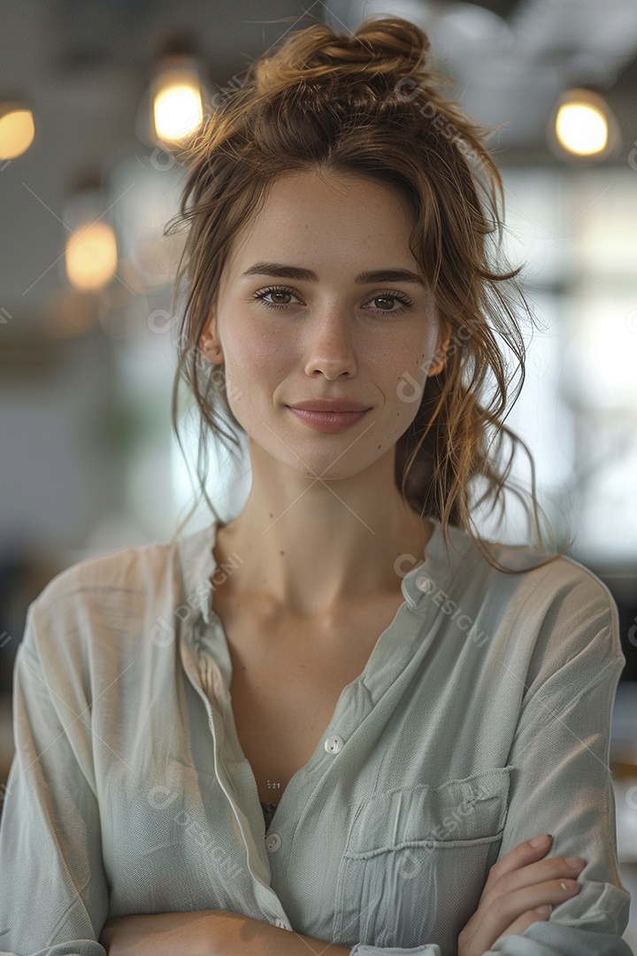 Mulher profissional confiante em escritório moderno