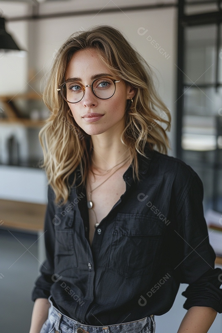 Mulher profissional confiante em escritório moderno