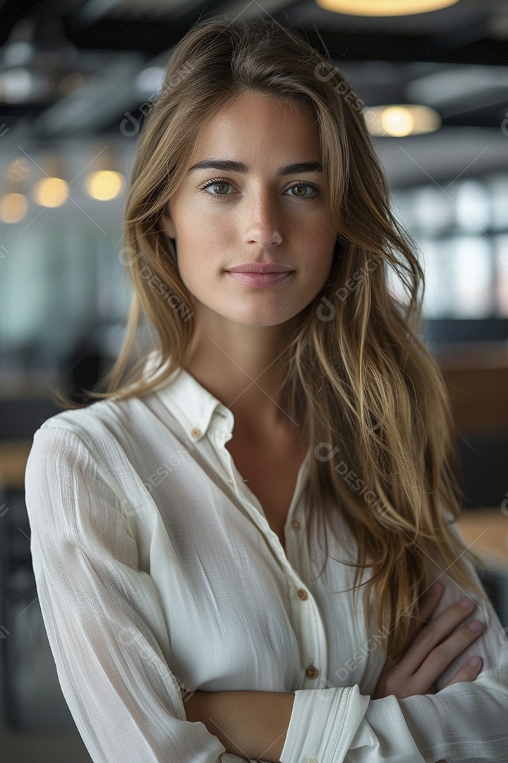 Mulher profissional confiante em escritório moderno