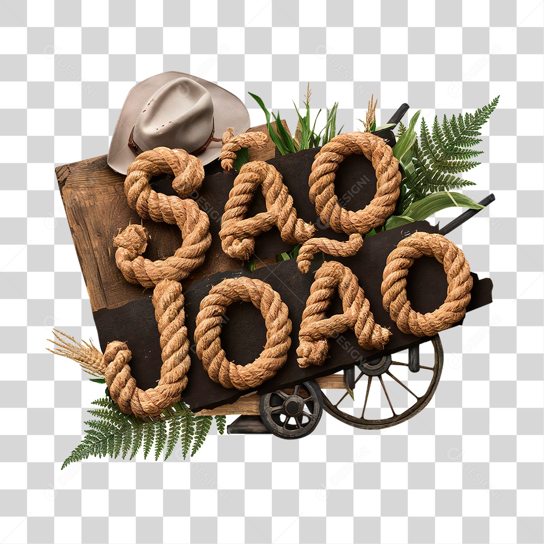 Selo 3D São João Para Composição PNG