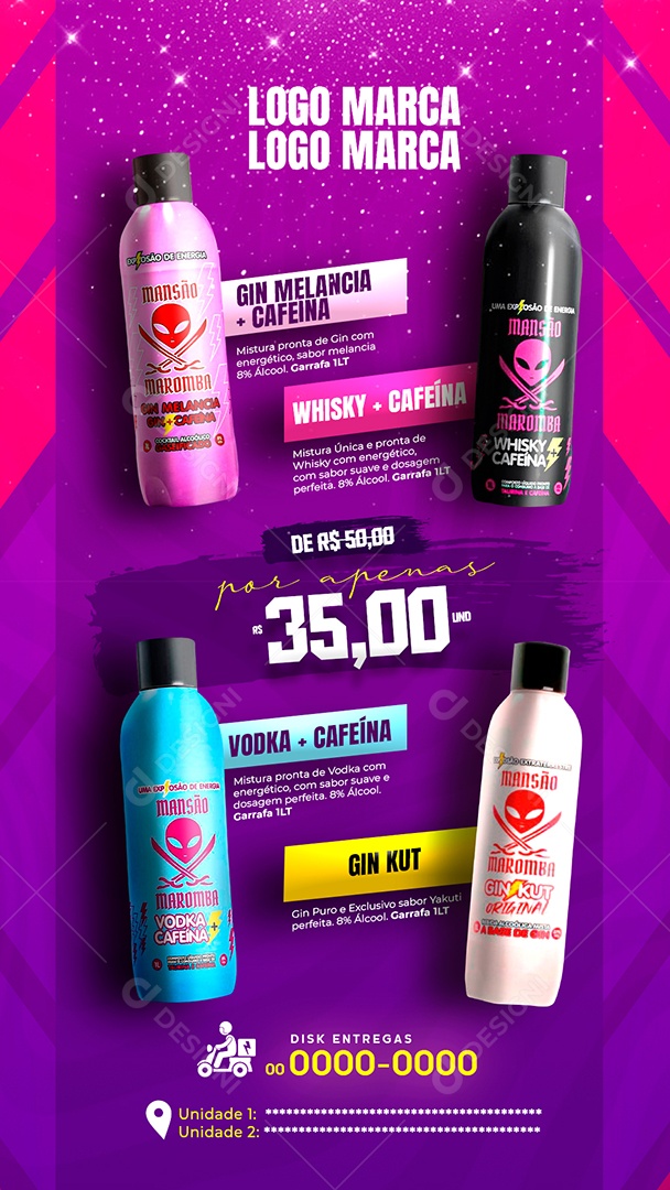 Flyer Story Bebidas Maromba Social Media PSD Editável