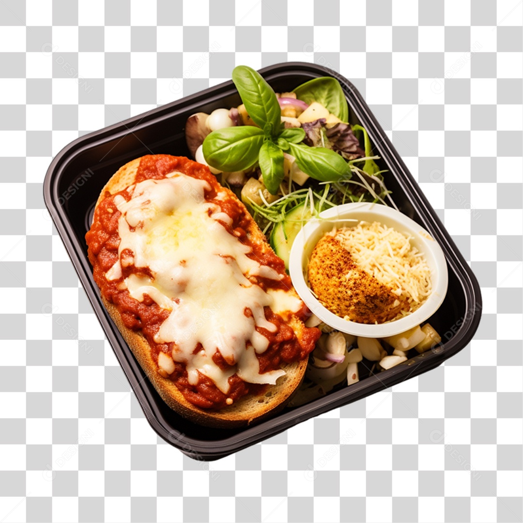 Marmita com Comida e Petiscos PNG Transparente
