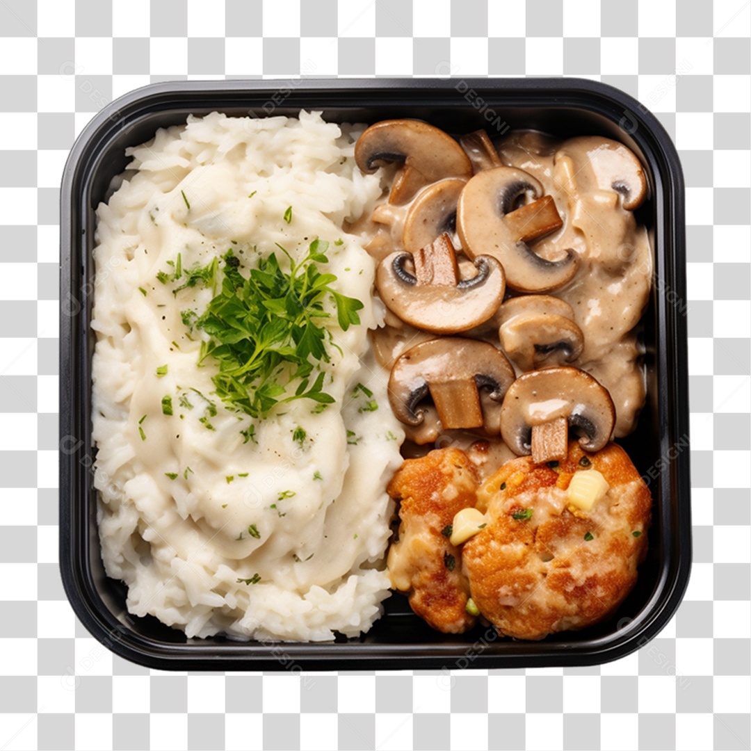 Marmita com Comida e Petiscos PNG Transparente