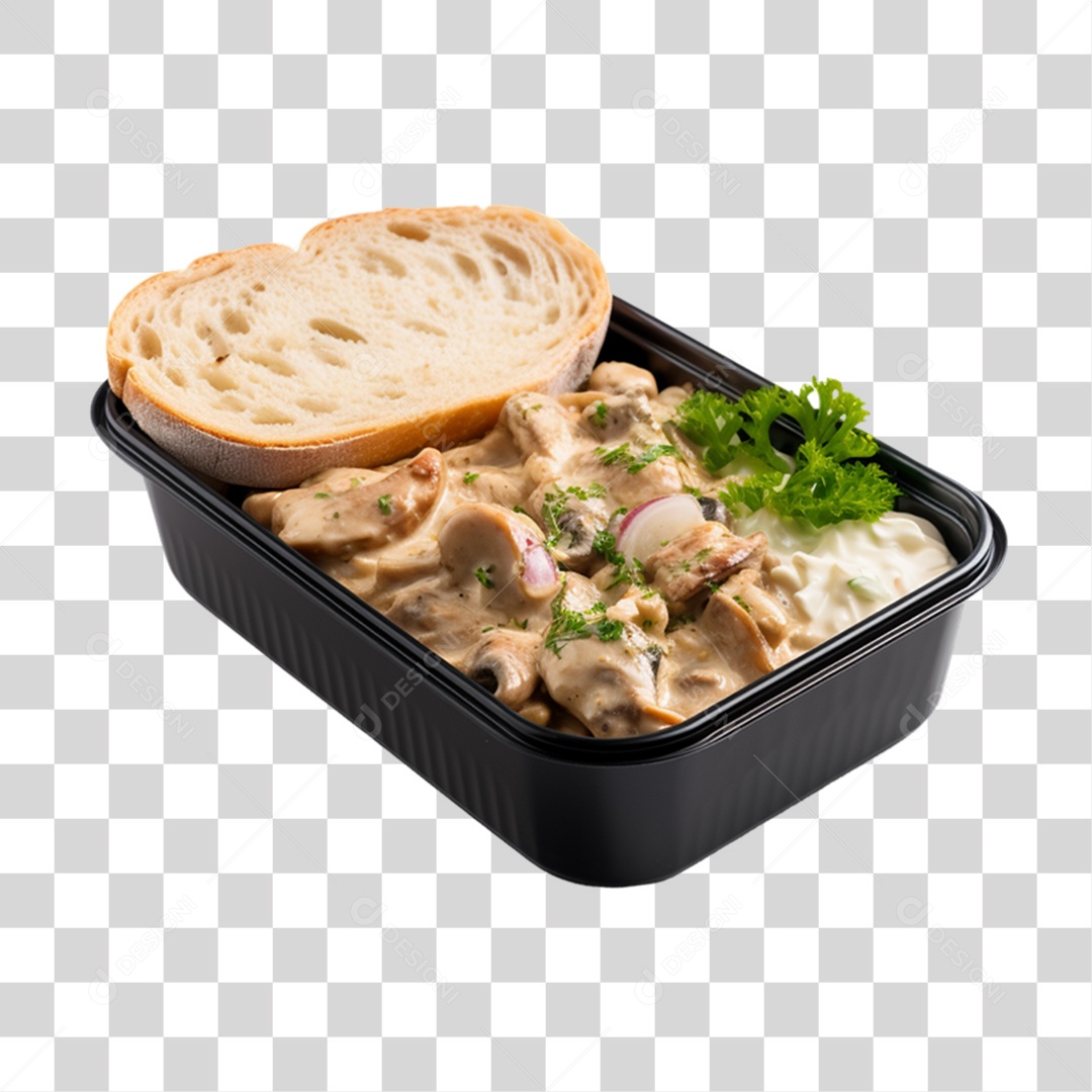 Marmita com Comida e Petiscos PNG Transparente