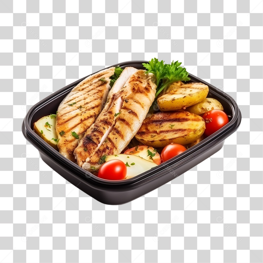 Marmita com Comida e Petiscos PNG Transparente