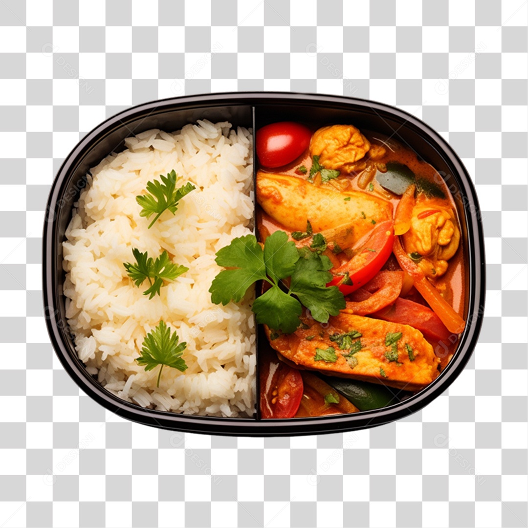 Marmita com Comida e Petiscos PNG Transparente