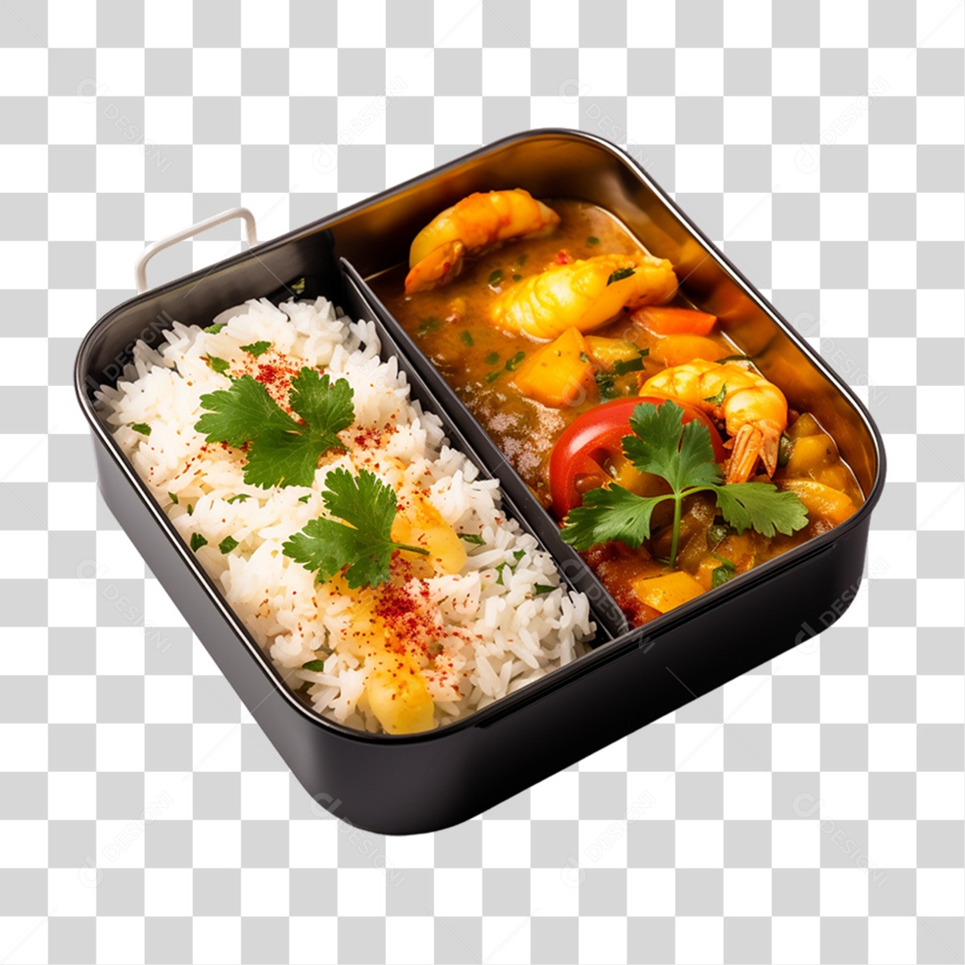 Marmita com Comida e Petiscos PNG Transparente