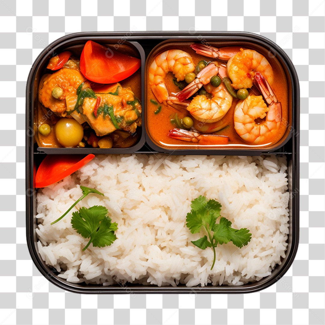 Marmita com Comida e Petiscos PNG Transparente