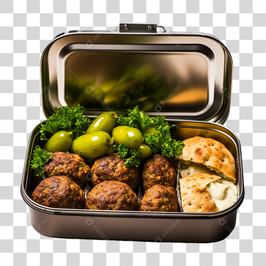 Marmita com Comida e Petiscos PNG Transparente