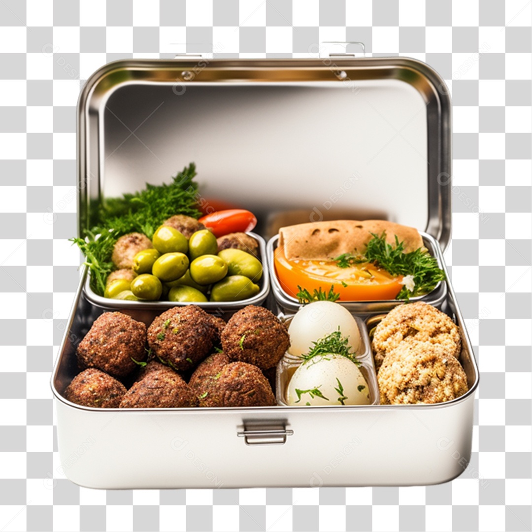 Marmita com Comida e Petiscos PNG Transparente