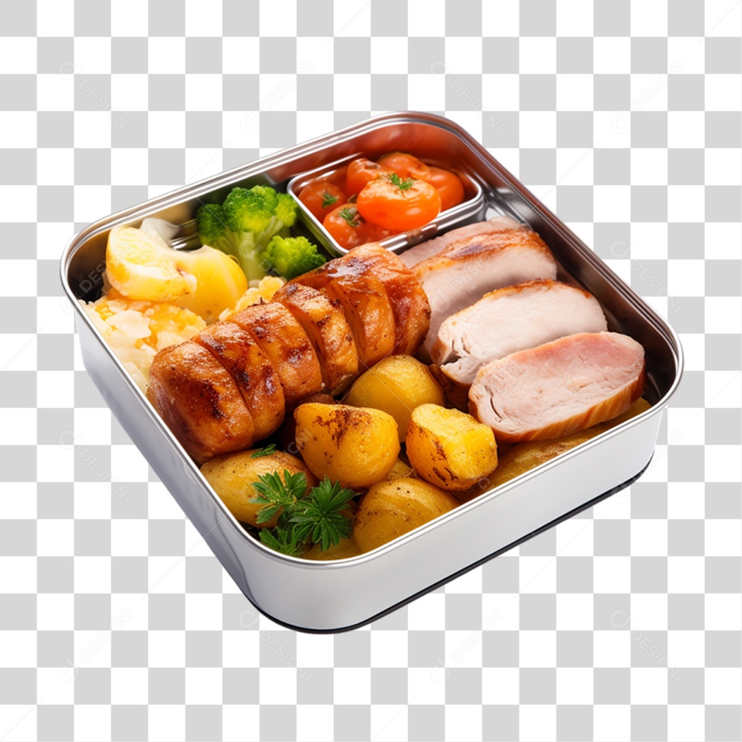 Marmita com Comida e Petiscos PNG Transparente