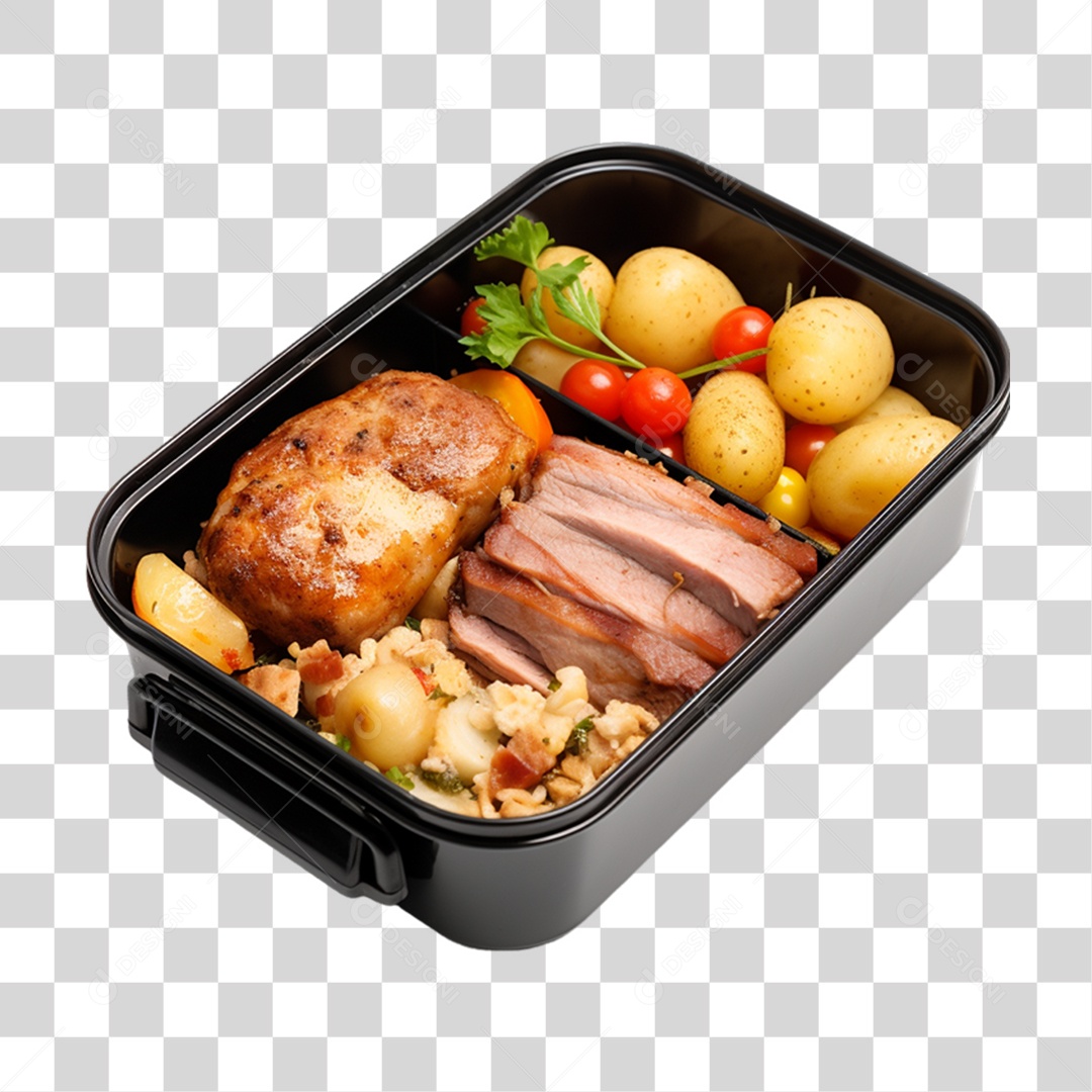 Marmita com Comida e Petiscos PNG Transparente