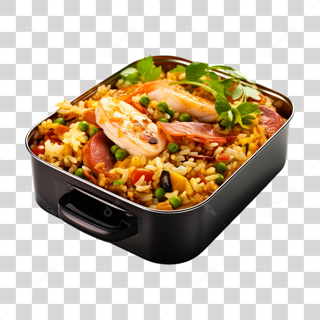 Marmita com Comida e Petiscos PNG Transparente