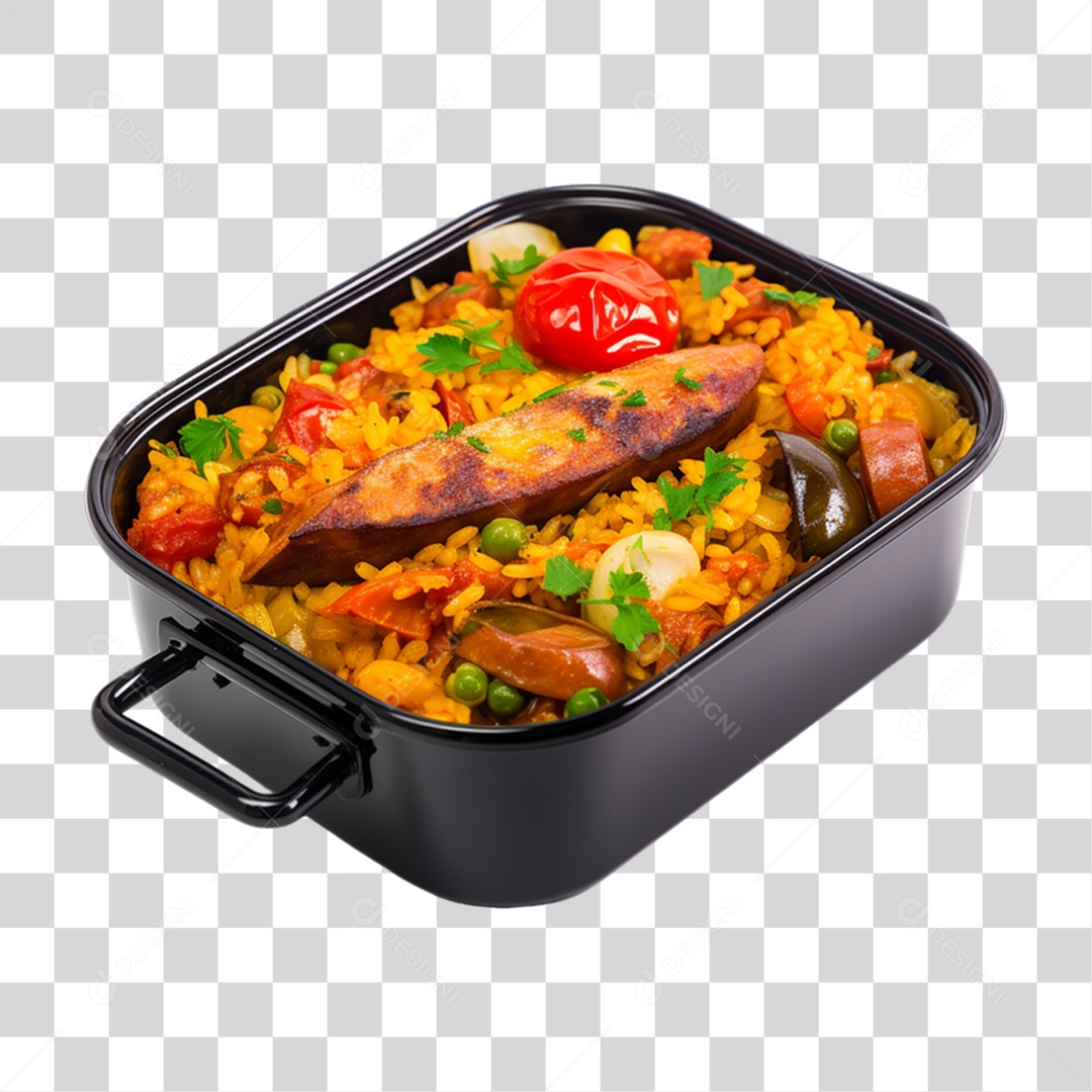 Marmita com Comida e Petiscos PNG Transparente