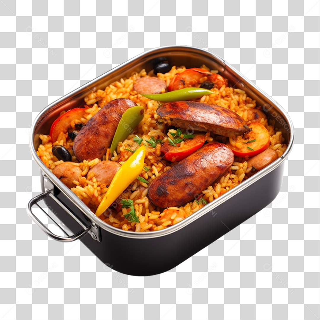 Marmita com Comida e Petiscos PNG Transparente