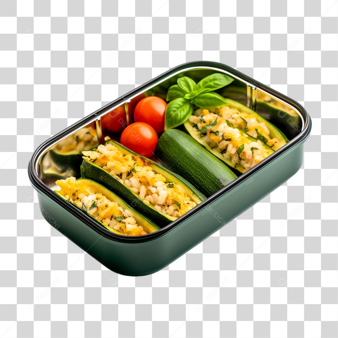 Almoço de Abobrinha Recheada PNG Transparente