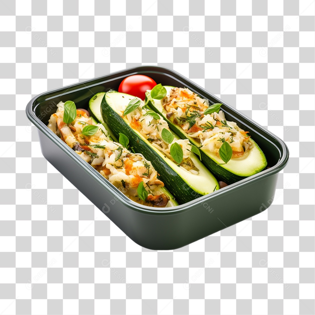 Almoço de Abobrinha Recheada PNG Transparente