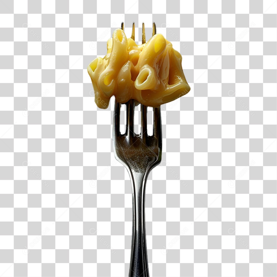 Garfo com Comidas PNG Transparente