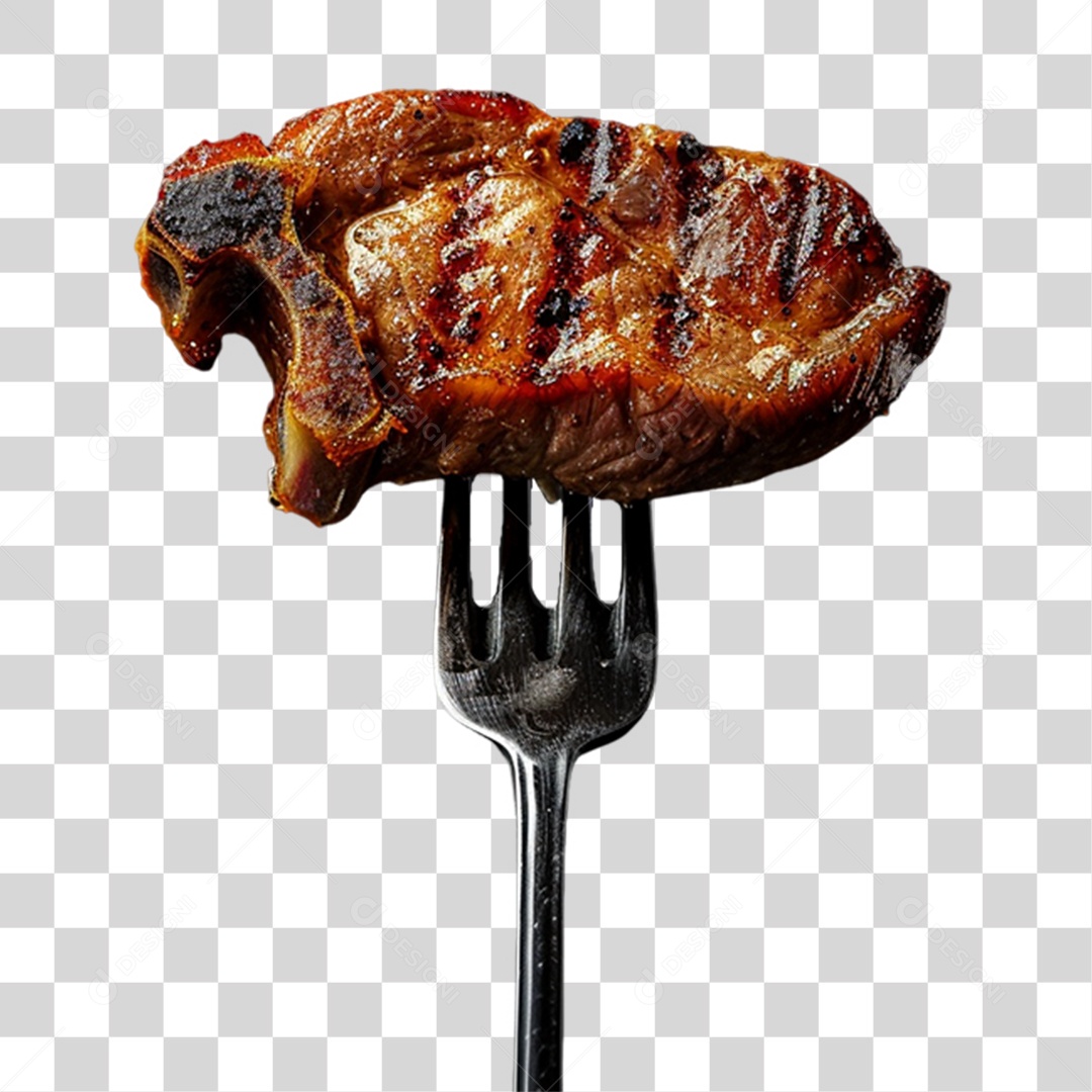 Garfo com Comidas PNG Transparente