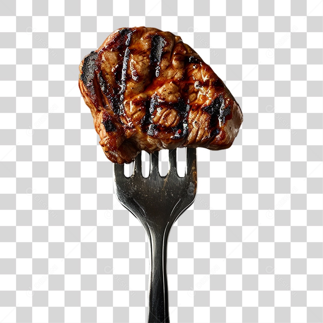 Garfo com Comidas PNG Transparente