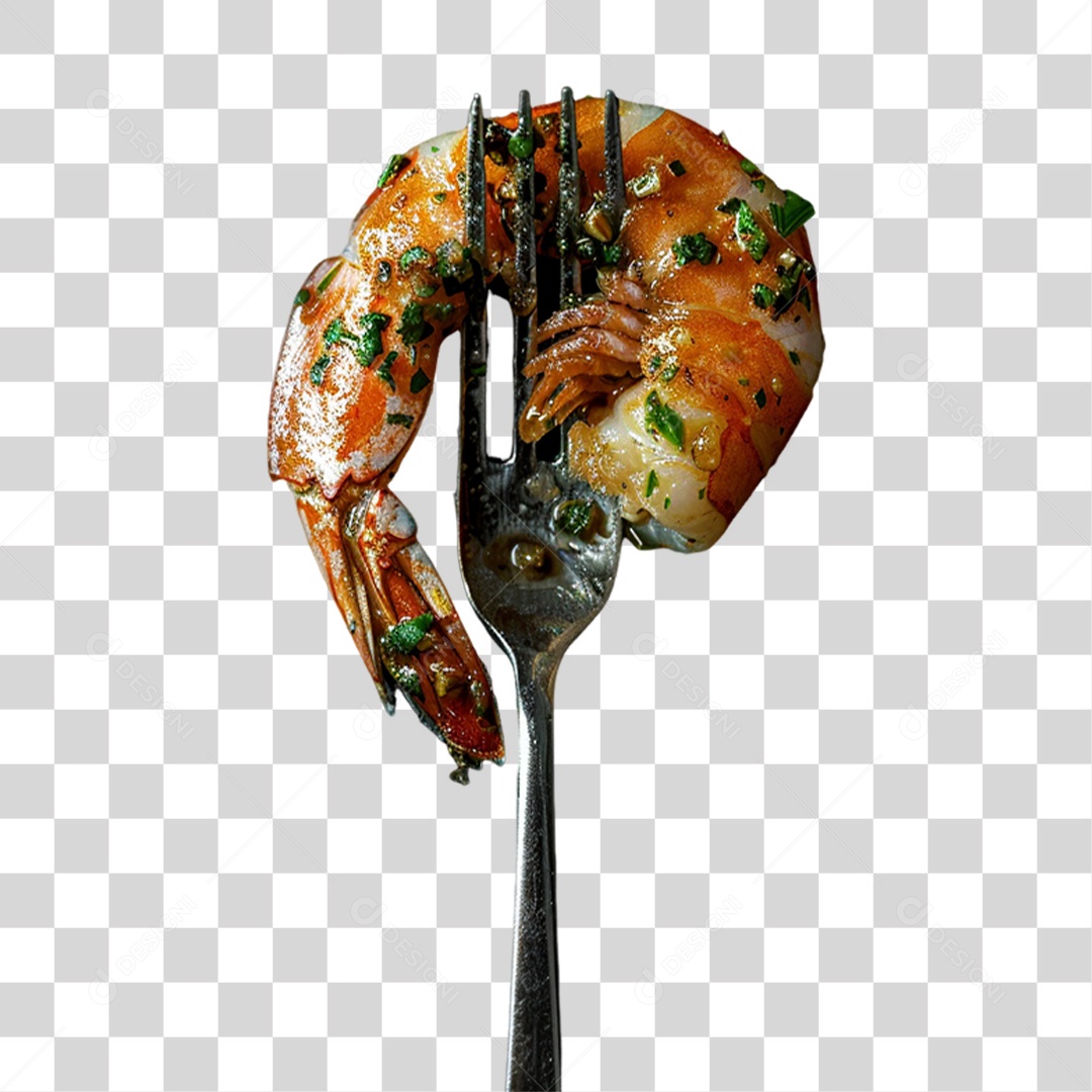 Garfo com Comidas PNG Transparente