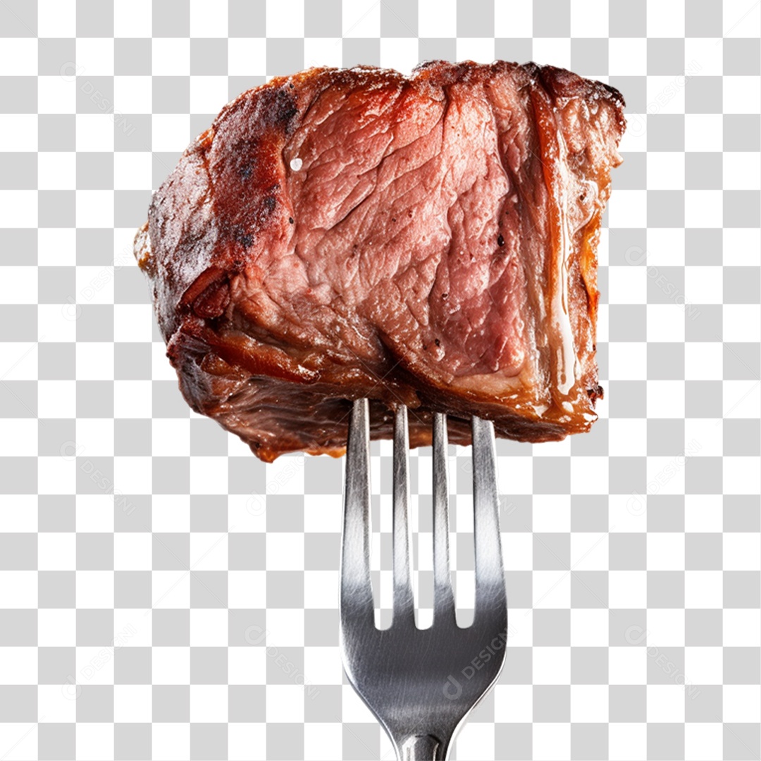 Garfo com Comidas PNG Transparente