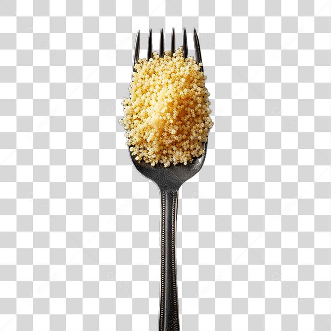 Garfo com Comidas PNG Transparente