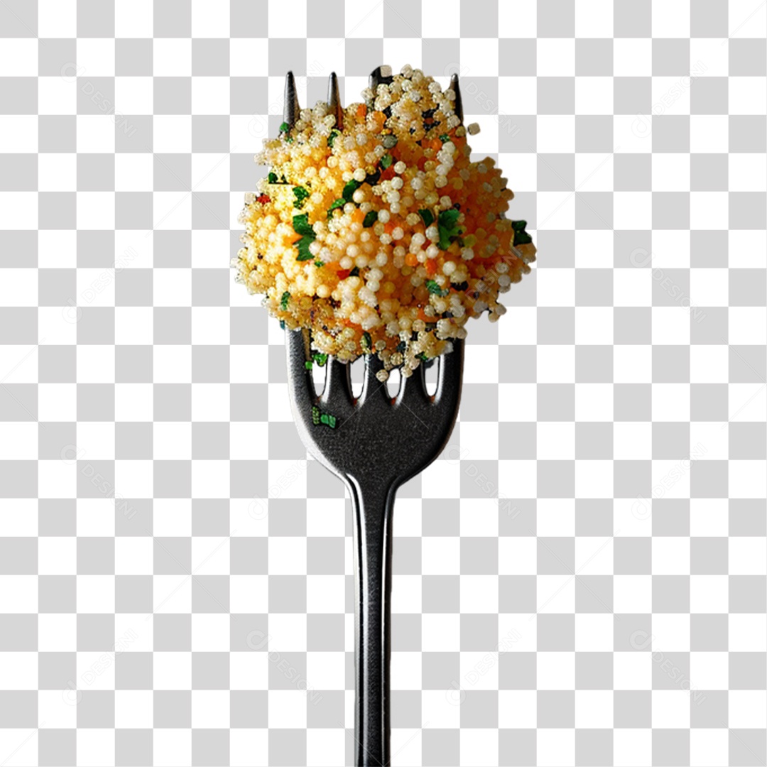 Garfo com Comidas PNG Transparente