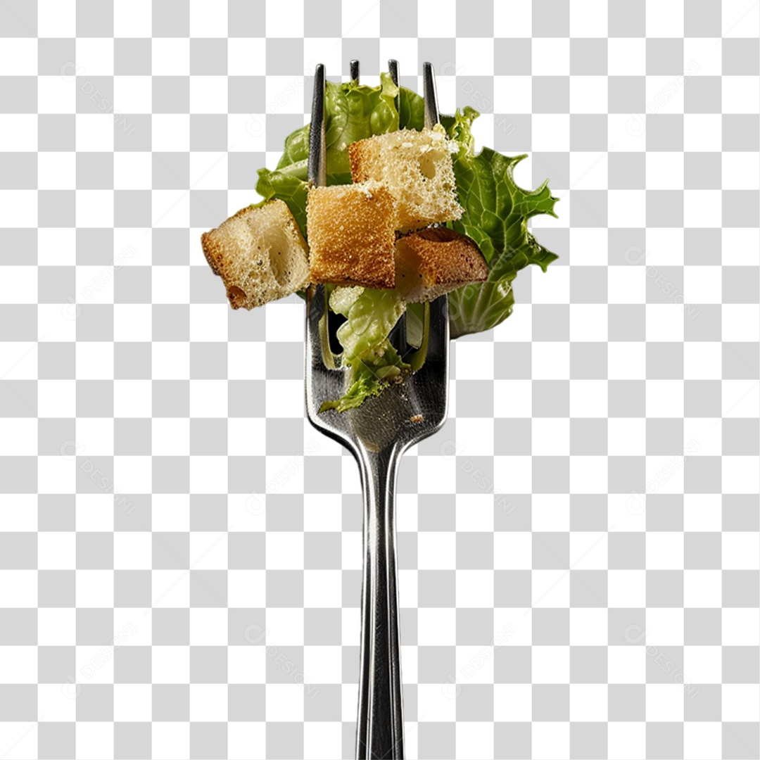 Garfo com Comidas PNG Transparente