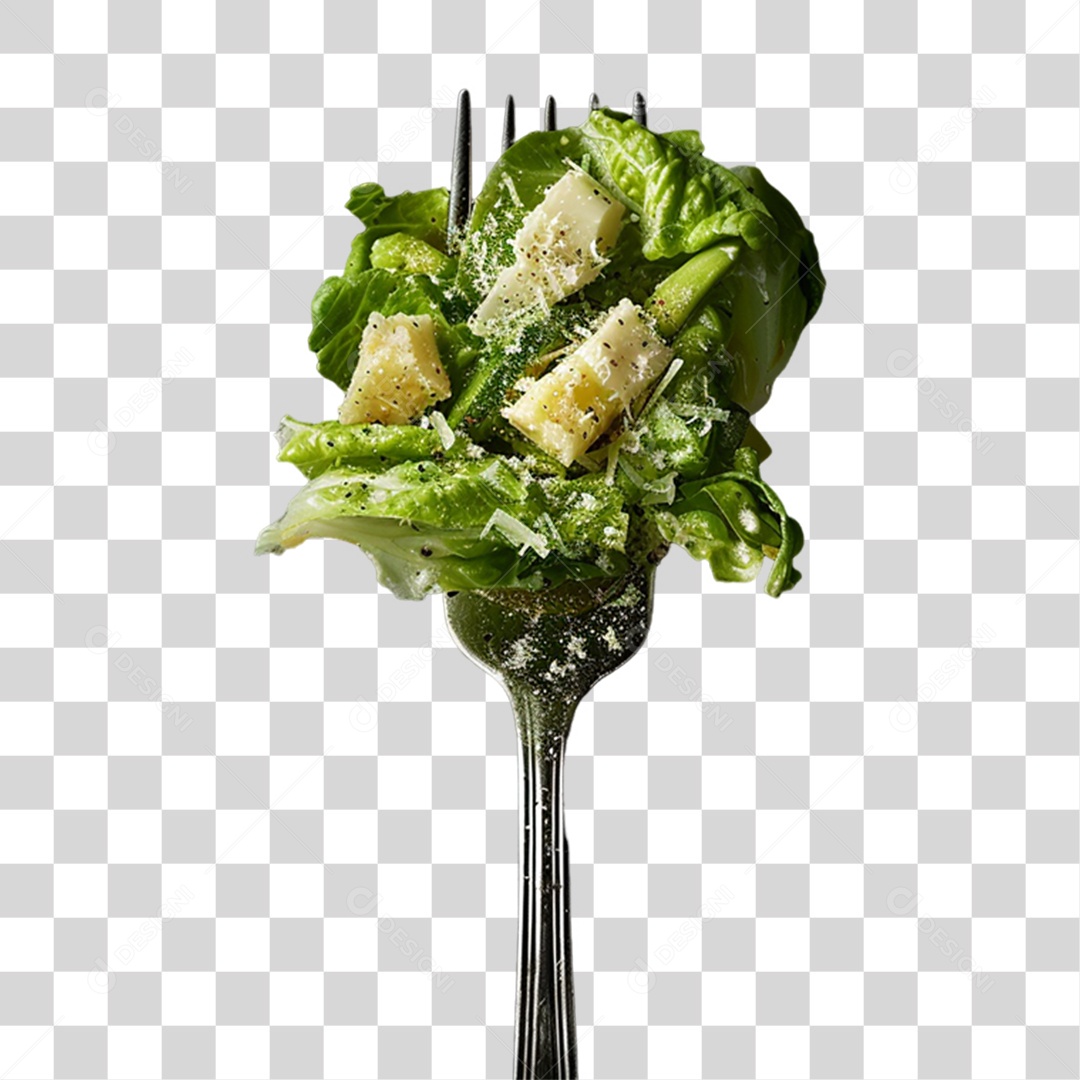 Garfo com Comidas PNG Transparente