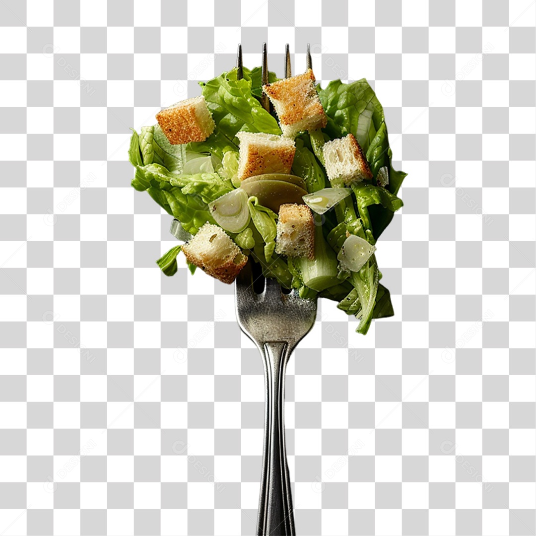 Garfo com Comidas PNG Transparente