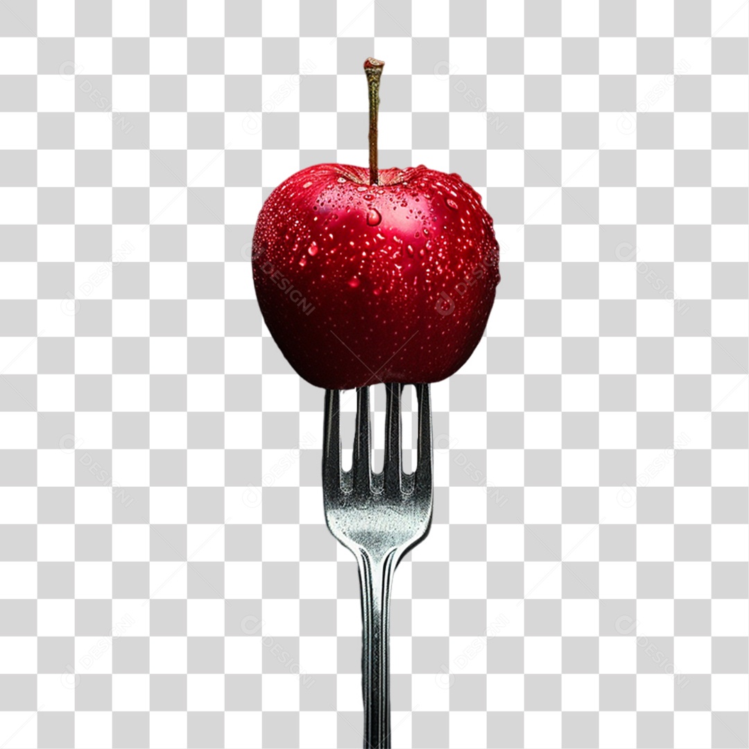 Garfo com Comidas PNG Transparente