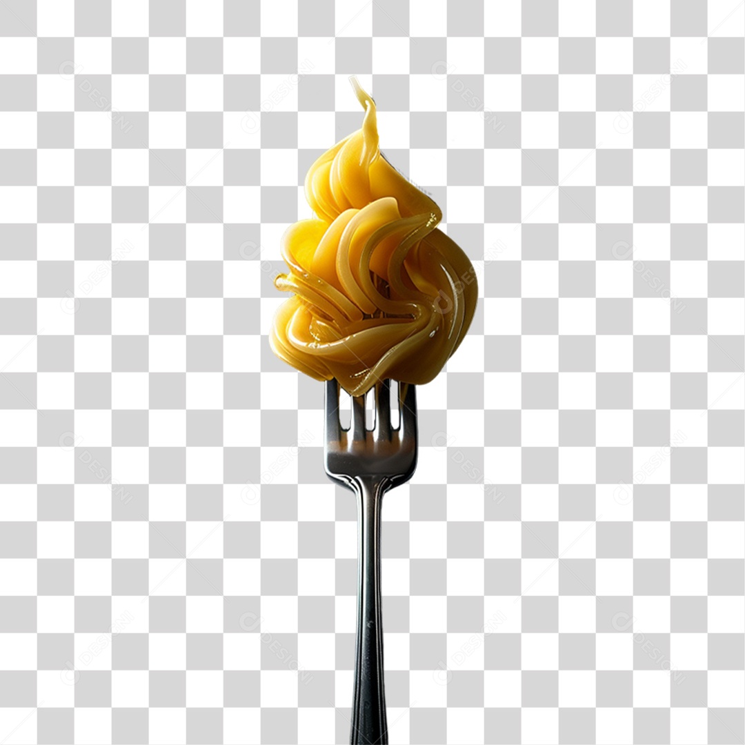 Garfo com Comidas PNG Transparente