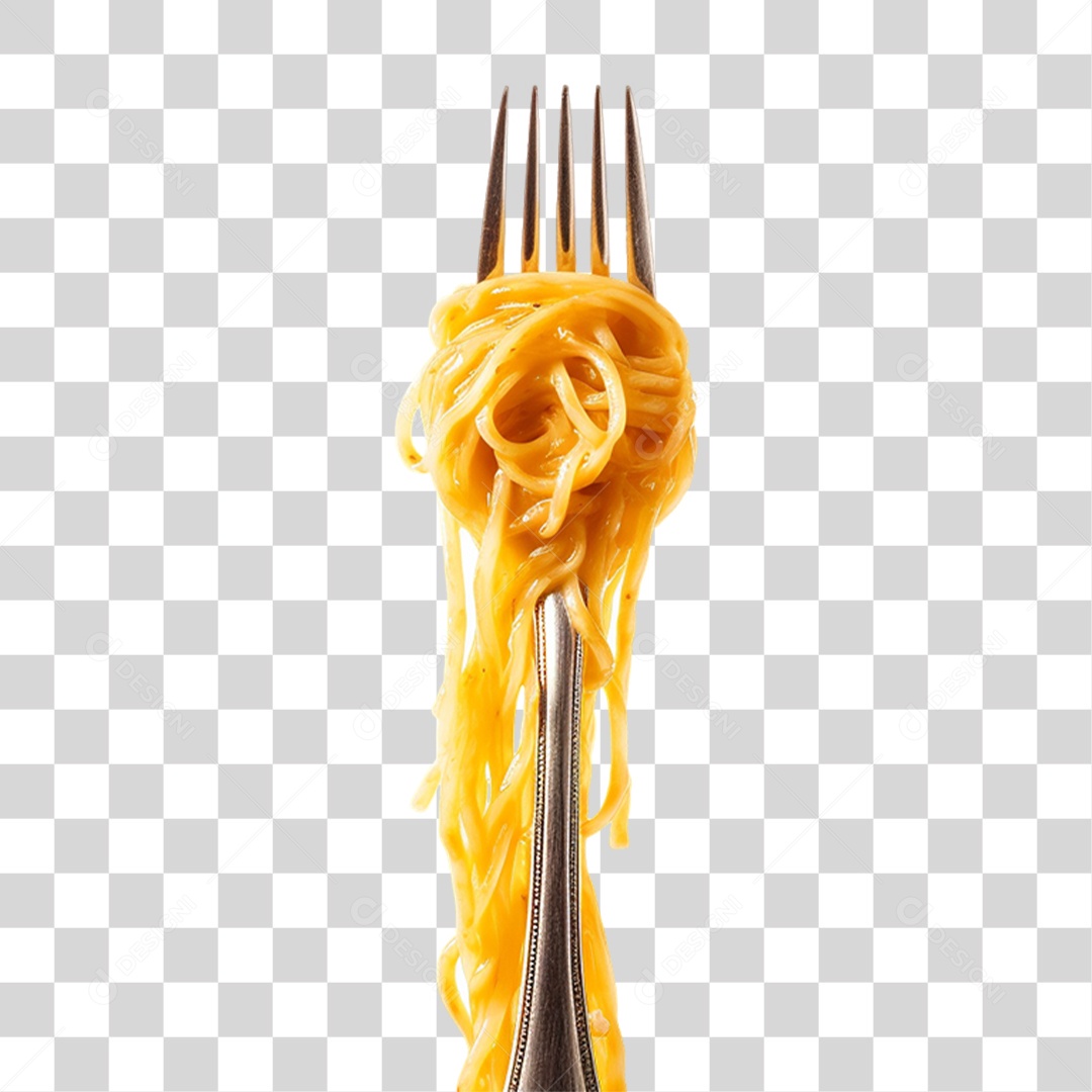 Garfo com Comidas PNG Transparente